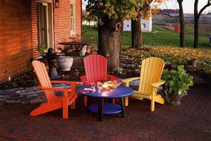 Leisure Lawns Poly Plastic Fanback Adirondack Chair, Outdoor Patio Chair - Amish Made in USA (Yellow)