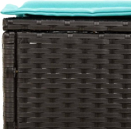 2-Piece Patio Sun Lounger Set with Adjustable Backrest, Outdoor PE Rattan Reclining Chairs with Comfortable Cushions for Garden, Poolside, Deck, Black