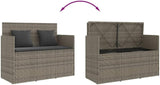 Patio Bench with Cushions Gray Poly Rattan Deck Bench Garden Bench Outdoor Bench Porch Bench for patios, Gardens, Decks - Photo 8