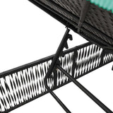 Black PE Rattan Patio Sun Lounger with Adjustable Backrest and Removable Cushion Cover - Photo 8