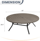 VICLLAX 63" Round Patio Dining Table for 8-10 - Photo 2