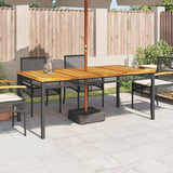 Outdoor Dining Table, 71 Inch Rectangular Patio Table with Synthetic Poly Rattan and Sturdy Frame - Photo 4