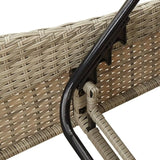 Outdoor Chaise Lounge Light Gray 31.8"x9.3"x11.3" Poly-Rattan Recliner Chair with 3-Angle Backrest, Washable Cushion - Photo 9