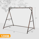 PE Rattan Porch Swing Frame, A-Type Swing Stand with Weather Resistant Design, 1200 lbs Weight Capacity - Photo 2