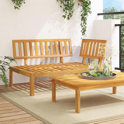 Pallet Sofa Natural Wood Solid Acacia Wood Medium Modular Deck Couch Poolside Seating for Patio Balcony