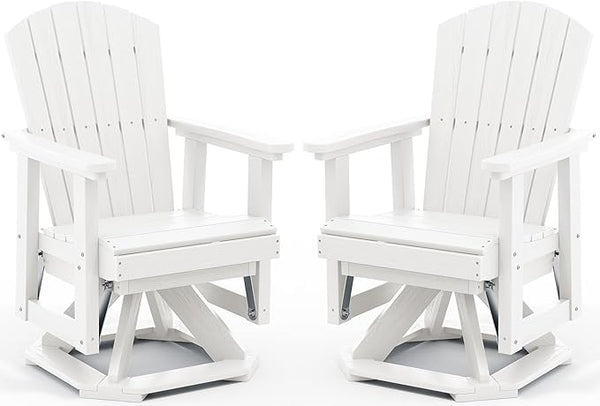 SERWALL Adirondack Swivel Glider Chair, HDPE Patio Glider Set of 2, All-Weather Glider Chair for Porch, Balcony - Photo 1