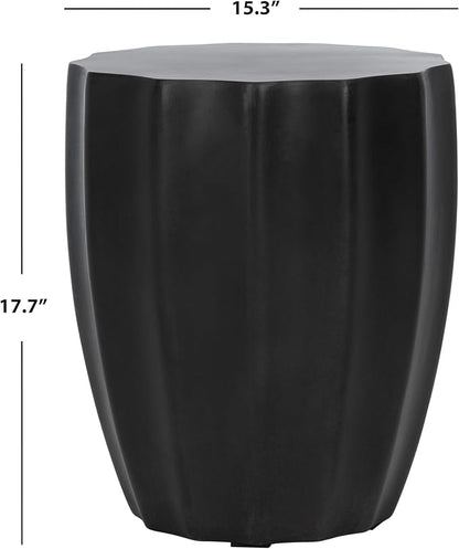 Safavieh Outdoor Jaslyn Black Modern Concrete Round Accent Table