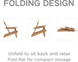 Premium Hemlock Wood Folding Adirondack Chairs (Set of 2) – Pre-Assembled Backrest, Water-Based Finish - Photo 3