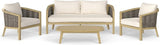SIMPLIHOME Parkside SOLID ACACIA WOOD 70 inch Wide Rectangle Contemporary 4 Piece Outdoor Conversation Set in Natural - Photo 1