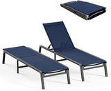 Ciokea Patio Chaise Lounge Chair, Foldable Lounge Chair for Outside, Aluminum Chairs Set of 2 with 5 Adjustable Backrest - Photo 1