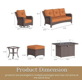 8 Piece Patio Furniture Set with Fire Pit Table - Photo 2