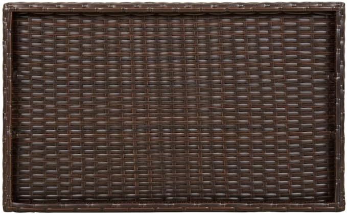 Folding Tray Table, Outdoor coffee table Outdoor Dining Table Outdoor side table Patio table Patio Bistro Accent Table Suitable for Garden Patio Backyard Deck Brown 25.6"x15.7"x29.5" Poly Rattan