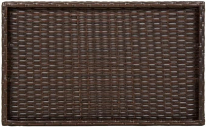 Folding Tray Table, Outdoor coffee table Outdoor Dining Table Outdoor side table Patio table Patio Bistro Accent Table Suitable for Garden Patio Backyard Deck Brown 25.6"x15.7"x29.5" Poly Rattan