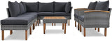 Quarte 9-Piece Patio Rattan Furniture Set, Outdoor Wicker Conversation Set with Coffee Table - Photo 9