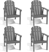 Adirondack Chair Set of 4, All Weather HDPE Fire Pit Chairs, Oversized Plastic Adirondack Chair for Outdoor, Balcony - Photo 1