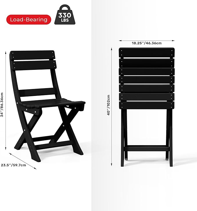 Costaelm Outdoor Patio Modern Folding Dining Chair - Photo 3