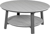 LuxCraft Deluxe Poly Round Outdoor Coffee Table, Two Tier Coffee Table - Photo 1