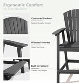 PASAMIC Tall Adirondack Chair Set of 2, All-Weather HDPE Outdoor Chairs with Removable Double Trays - Photo 4