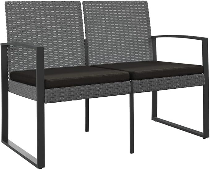 2-Seater Garden Bench, Outdoor Patio Loveseat with Cushions - Photo 3