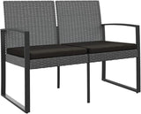 2-Seater Garden Bench, Outdoor Patio Loveseat with Cushions - Photo 3