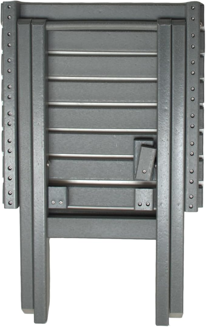 Outdoor Side Table Patio HDPE Small Outside Plastic Folding End Tables for Porch, Patio, Adirondack, Pool, Indoor, Deck, Balcony, Coffee, Grey