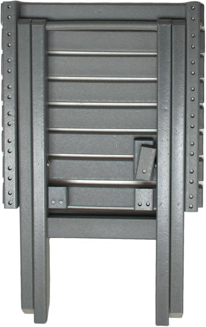Outdoor Side Table Patio HDPE Small Outside Plastic Folding End Tables for Porch, Patio, Adirondack, Pool, Indoor, Deck, Balcony, Coffee, Grey