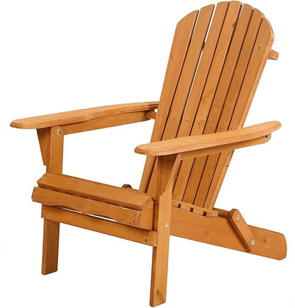 FDW Folding Adirondack Chair Patio Chairs Lawn Chair Outdoor Wood Chairs Save Space and Movable and Weather Resistant