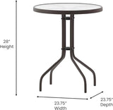 Flash Furniture Bellamy 23.75'' Round Tempered Glass Metal Table, Bronze - Photo 3