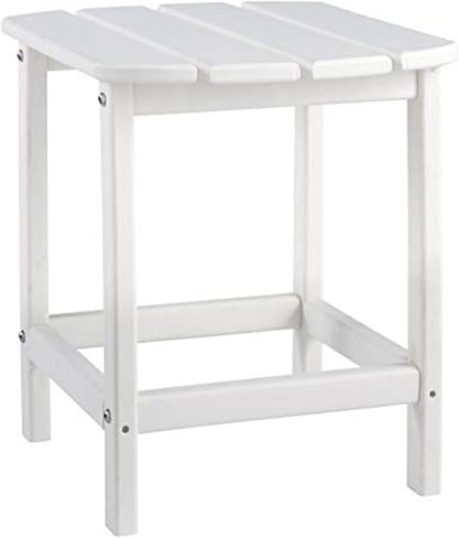 Signature Design by Ashley Sundown Treasure Outdoor Patio HDPE Weather Resistant End Table, White