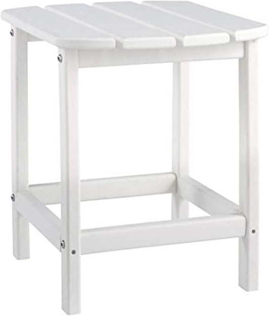 Signature Design by Ashley Sundown Treasure Outdoor Patio HDPE Weather Resistant End Table, White
