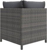 Sectional Corner Sofa with Cushions Gray Poly Rattan,Comfortable Patio Sectional Corner Sofa for Outdoor Garden Lounge - Photo 5