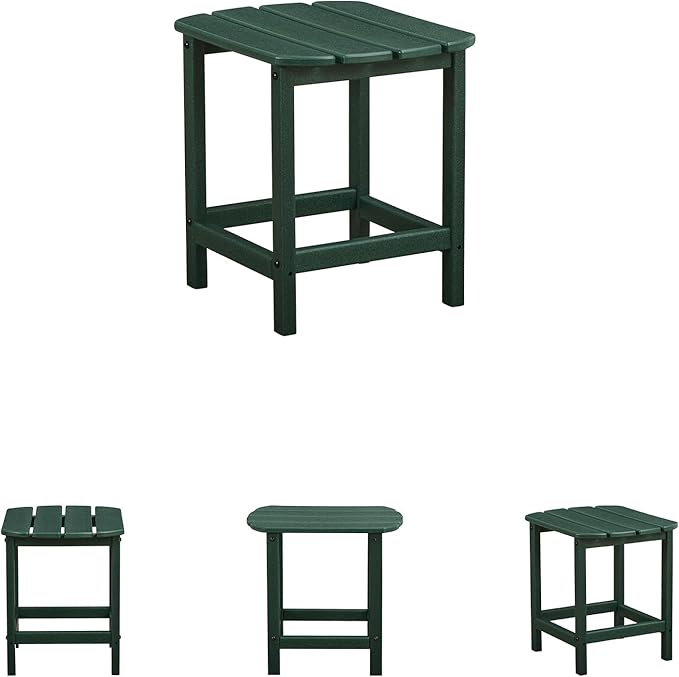 Signature Design by Ashley Karson City Contemporary Outdoor Weather Resistant End Table with Slatted Design, Green