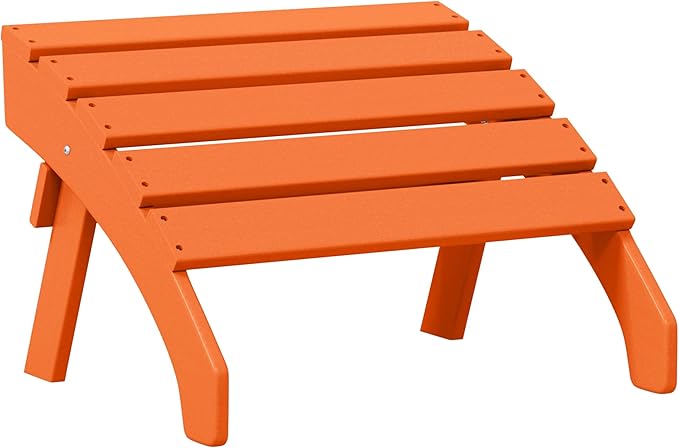 Costaelm Adirondack Chair Footrest, Patio Footstool, Ottoman Outdoor Foot Rest for Patio Waterproof, Adirondack Ottoman Patio Footstool, Orange
