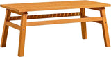 42" Cedar Wood Coffee Table, Solid Wood Farmhouse Patio Side Table, Slatted Accent Table for Garden, Deck, Lawn - Photo 1