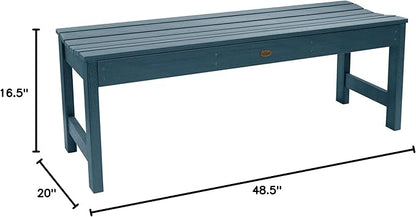 highwood Lehigh Backless Bench, 4 Feet, Nantucket Blue