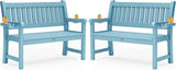 YEFU Outdoor Bench for Patio Waterproof: Heavy Duty 2-Person Garden Bench Set of 2 with 2 Cup Holders & Oversized - Photo 1