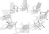 SERWALL Modern Folding Adirondack Chair Set of 8, All Weather Resistant Outdoor Adirondack Chair with Cup Holders - Photo 1