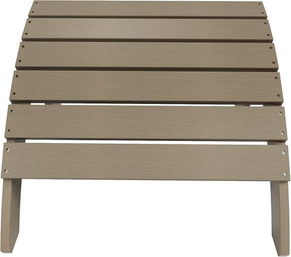 WestinTrends Tuscany Adirondack Ottoman, Real Wood Like Outdoor Ottoman for Patio, All Weather Poly Lumber Folding Ottoman Footrest for Adirondack Chair, Taupe