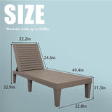 DIMAR GARDEN Outdoor Chaise Lounge,Resin Pool Lounge Chair Waterproof Recliner, Taupe - Photo 3