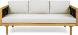Merax Acacia Wood Outdoor Patio Furniture Set, 3-Seats Outdoor Daybed Sofa with Rectangular Coffee Table - Photo 5