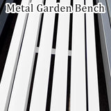 Outdoor Bench 2-Person Garden Bench Metal Backyard Seat Backless Seat 3.3ft 3.9ft 4.9ft 5.9ft Weatherproof Chair for - Photo 6