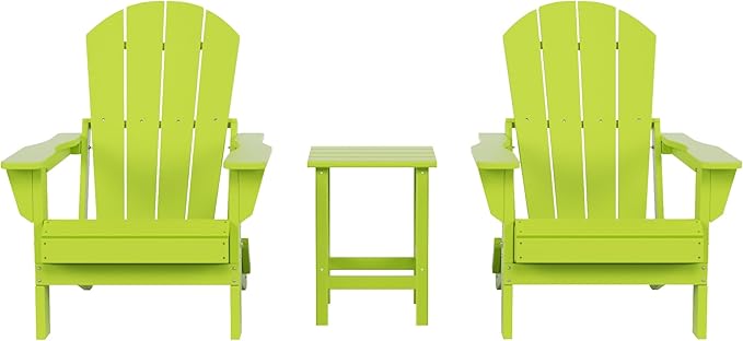 Costaelm 3 piece Patio Set, Outdoor Modern Adirondack Table and Chairs - Photo 1