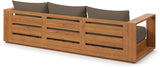 Modway Tahoe Acacia Wood Outdoor Patio Sofa in Natural Cocoa with Weather-Resistant Cushions - Ideal as a Porch Couch - Photo 5