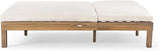 Outdoor Double Chaise Lounge with 5-Position Adjustable Backrest, Cushion and Folding Side Trays for 2 Person - Photo 9
