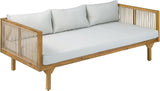 Merax Outdoor Acacia Wood Conversation Set - Patio 3-Seat Loveseat Sofa w/Coushion and Round Coffee Table for Backyard - Photo 6