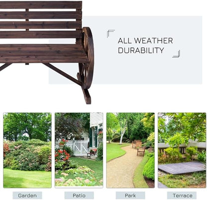 Yard Benches, Outdoor Garden Bench,Fir Wood Patio Park Bench, Patio Loveseat for Porch Garden Lawn Patio Seating Benches 41.5" L x 23.25" W x 29.5" H