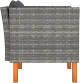 Outdoor Sofa Grey, 25.4 x 28.5 x 26.4 in PE Rattan Patio Couch with Removable Cushions - Photo 3