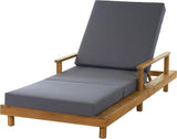 Merax Acacia Wood Outdoor Chaise Lounge Chair Set of 2 - Photo 4