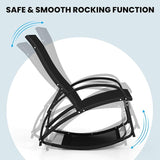 Giantex 2-in-1 Outdoor Rocking Chairs of 2, Convertible Lounge Chair with 4-Position Adjustable Backrest - Photo 6