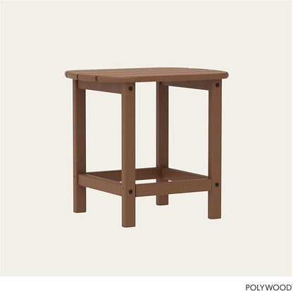 POLYWOOD SBT18TE South Beach 18" Outdoor Side Table, Teak